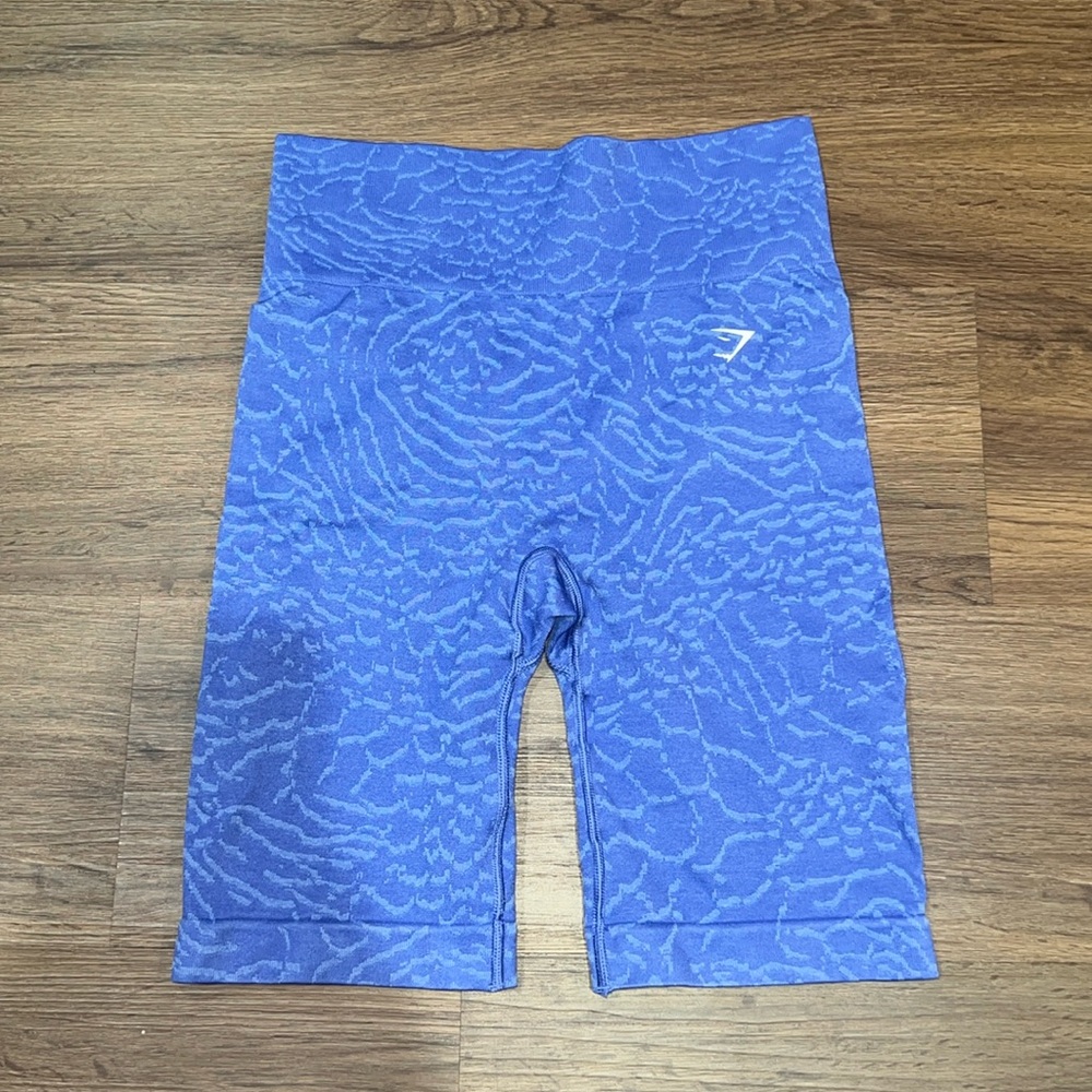 Gymshark Adapt Animal Seamless Cycling/Biking Short Bright Blue/Light Blue Women